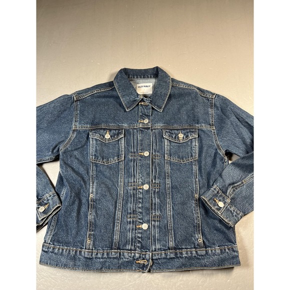 Old Navy Other - Old Navy Jacket Mens Large Blue Denim Trucker Button Front Pockets Casual